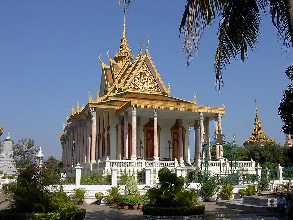 Cambodja zilveren pagoda van het koninklijk paleis