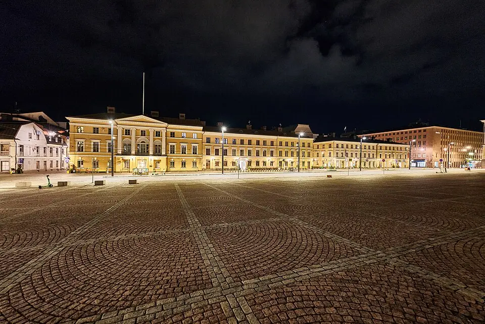 Finland, Senaatsplein Helsinki nachtopname