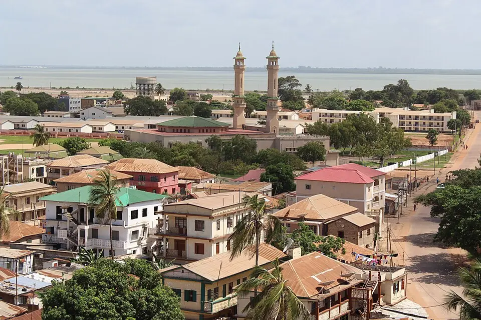 Gambia, hoofdstad Banjul skyline
