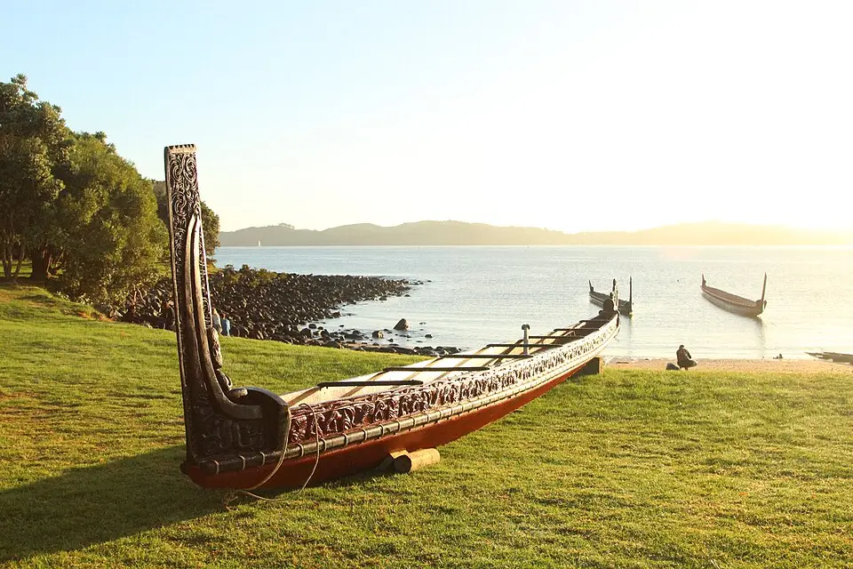 Nieuw-Zeeland Maori Waka in Waitangi