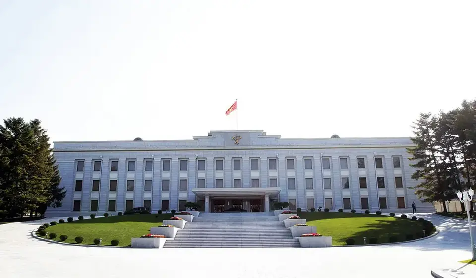 Noord-Korea regeringsgebouw in Pyongyang