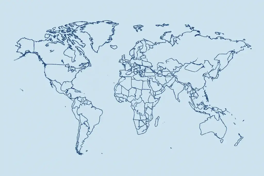 Wereldkaart minimalistisch