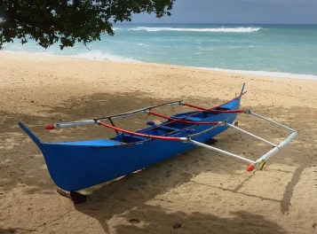 Filipijnen visboot op het strand