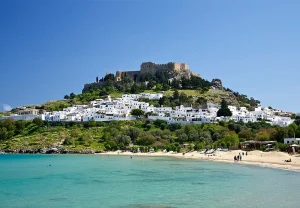 Griekenland het dorp Lindos op Rhodos