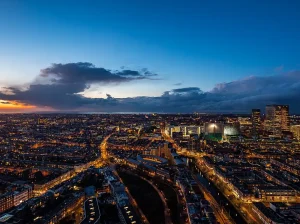 Nederland, Den Haag nachtopname