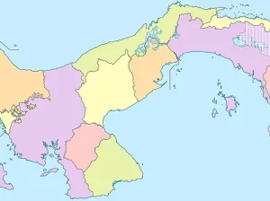 Panama, kaart met provincies van Panama