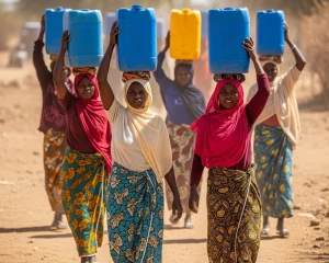 Tsjaad bedoeienen vrouwen halen water